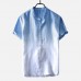 Mens Gradient Color Summer Short Sleeve Cotton Henry Collar Casual T shirt Mens Gradient Color Summer Short Sleeve Cotton Henry Collar Casual T shirt
